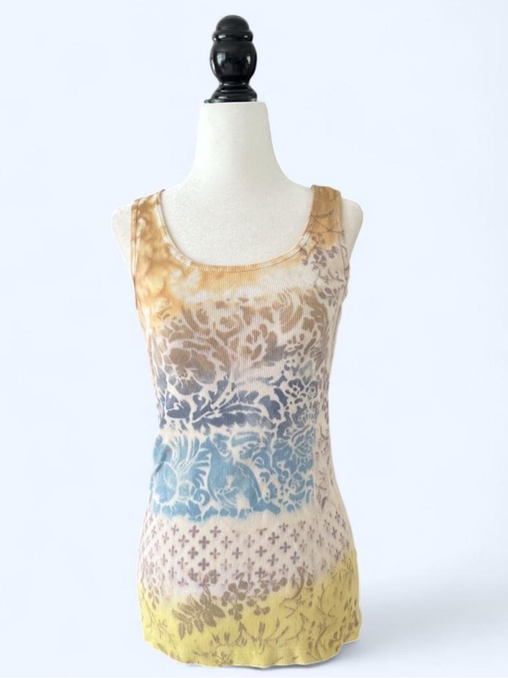 Match Marika Charles Wearable Art Floral Tank Top Size 3 Medium Boho Coastal